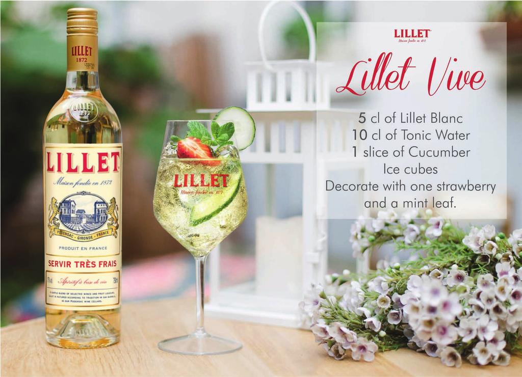 Lillet Rosé Nr 1050295 143,40 kr 75cl 12/kolli Alkoholhalt 17% Doft Blommig med toner av apelsin, bär och grapefrukt. Smak Frisk och fruktig med viss syra.