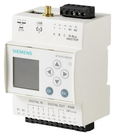 Mätare och registrering av förbrukningsdata M-buss webbserver WTV676-HB6035 M-buss webbserver WTV76-HB6035 möjliggör avläsning av trådlösa eller trådbundna M-buss enheter över Ethernet eller internet