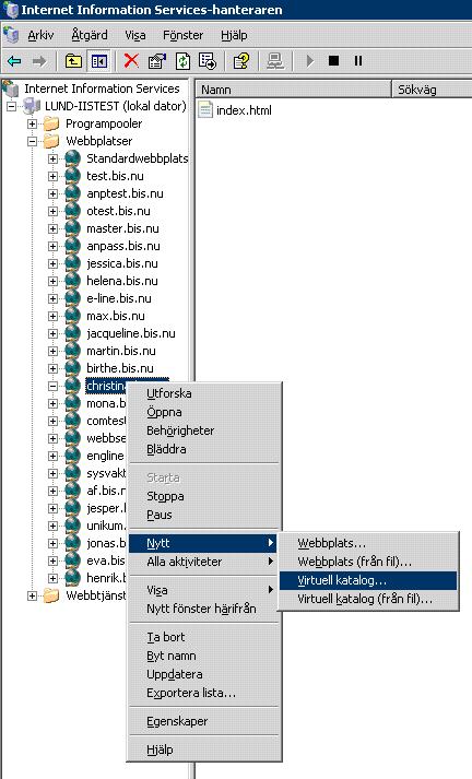 Skapande av e-linesite och konfigurering av Servlet Skapa en webbplats i IIS-en. Lägg till en virtuell katalog till webbplatsen och peka den mot den katalog där servletexec_isapi.