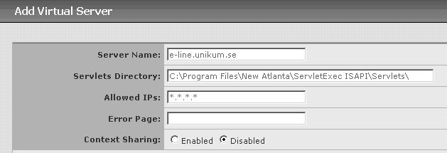 Med hjälp av programmet linkd.exe från Microsoft Windows Resource Kit går det att skapa en genväg till ServletExec 5.