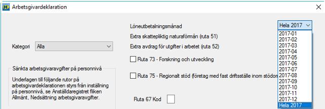 Påbörja avstämningen Ta ut arbetsgivardeklarationen för hela året, du hittar den under menyn Arkiv Rapporter, fliken Periodens - Arbetsgivardeklaration.