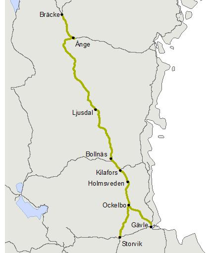 utveckling på delsträckan Ånge-Gävle, samt viktiga förbättringsbehov av