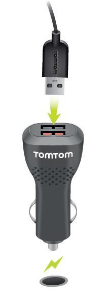 Tips! Med den dubbla snabbladdaren kan du ladda din TomTom Rider och smartphone samtidigt. Bluetooth-anslutningar TomTom Rider använder Bluetooth för att ansluta till din smartphone och headset.