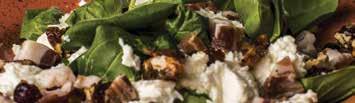 Serveras med en liten sallad Caesar Salad 139:- Slungad romansallad toppas med vitlökskrutonger, knaperstekt bacon, parmesanost, grillad kyckling och vitlöksbröd Goat Cheese Chicken Salad 149:-