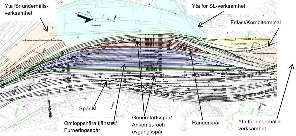 De stora antalet uppehåll på Arlanda C kräver att plattformskapaciteten utökas. Pendeltågen som ska vända på Arlanda C medför att ett vändspår måste anläggas norr om plattformen vid Arlanda C.