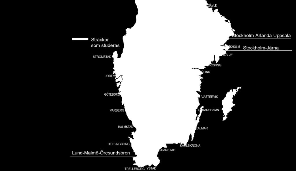 1. Inledning 1.1. Bakgrund I Sverige utreds för närvarande en utbyggnad av ny höghastighetsjärnväg Stockholm Göteborg/Malmö.