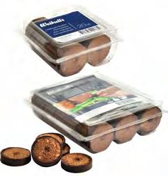 Odlingsbriketter Biologiskt nedbrytbara odlingsbriketter av 100% kokosfiber som är näringsberikad. Sväller upp vid vattning.