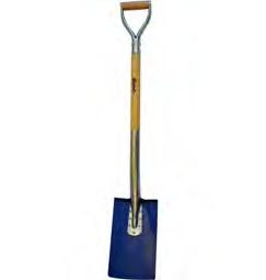 Total längd 1100 mm. Spade Tvär Handtag i metall med trägrepp. Skaft i lackad ask.