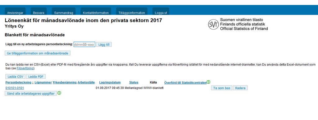 Filöverföringen identifierar också en CSV -fil, där avgränsaren är ett kommatecken [,]. Kommatecknet används t.ex. av vissa av MS Excels språkversioner.