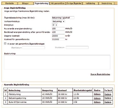 E-kanalen; Inrapportering av åtgärdsförslag