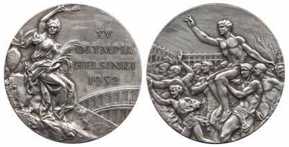 699 699 Finland XV Olympic Games Helsinki 1952. Silver prize medal.