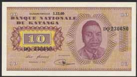 742 743 742 Pick 5a Katanga 10 francs