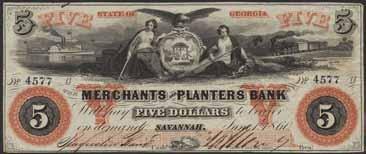 F-VF 800:- 767 U.S.A. Locals 5 dollars 1860.