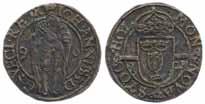 1/1+ 300:- 42 SM 100 1/2 öre 1592. 1,45 g, Johannes, Levin 654. Ett ex känt i Antellska Samlingen, XR. 1+ 1.