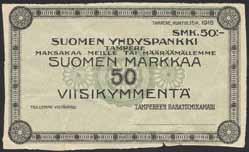 000:- 793 794 793 Pasanen 32d Finland World War I Emergency Issues. Suomen Pankki. Sortavala 11.3.1918 5 Markkaa.