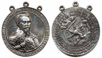 01 500:- 97 97 Silvermedalj Gustav II Adolf 1630 med 3 st öglor, sannolikt präglad i Stettin,