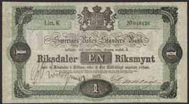 1 300:- 458 458 SF I1:4 1 riksdaler riksmynt 1862.