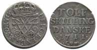 508 508 Sieg 9-H43A Frederik IV 12 skilling 1711. 3,47 g.