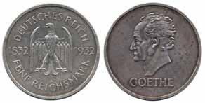 reichsmark 1932. A, Goethe. XF 1.