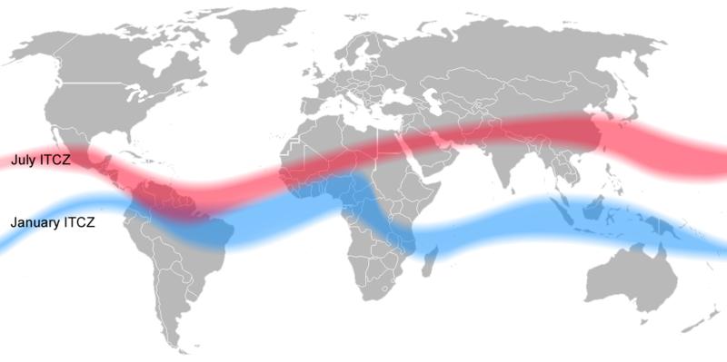 Hadley cirkulationen & ITCZ Hadley cirkulationen Termiskt direkt cirkulation (varm luft stiger och kall luft sjunker) Direkt resultat av