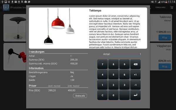 Så här skapar du en order i din Android Köpdialogen När kund har valts uppdateras priserna på raderna, baserat på kundens priser i Pyramid.