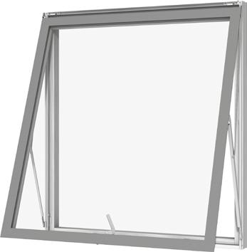 VELFAC 200 / VELFAC Edge Vändbart fönster Fönstret öppnas genom att handtaget vrids upp i lodrätt läge och fönsterbågen skjuts utåt.