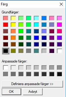 Vill man ändra färg på t.ex.