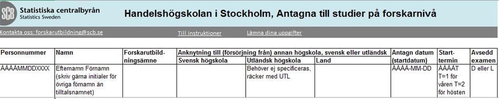 5 Försörjning, kompletterande information Om doktoranden är aktiv (minst 1 procents aktivitet) ska 100 procents försörjning