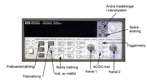 Frekvensräknare HP533A Räknare - ingångssteg MΩ, frekvensberoende ok för < 00 MHz mindre belastning på objektet x