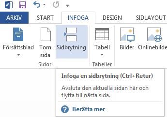 4. Sidbrytningar och avsnittsbrytningar Denna guide kommer att behandla två typer av sidbrytningar. En sidbrytning skiljer en sida från den efterföljande i ett dokument.