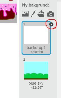 Radera den gamla bakgrunden genom att först klicka på backdrop1 för att markera det, och