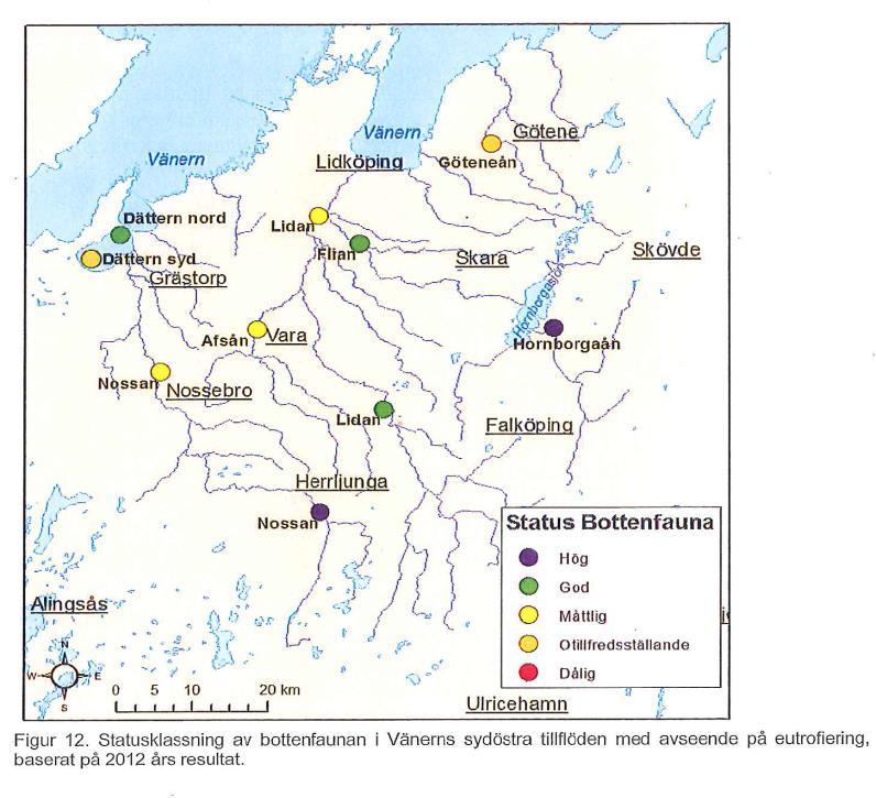 Nossans vattensystem Nossans avrinningsområde är 812 km².