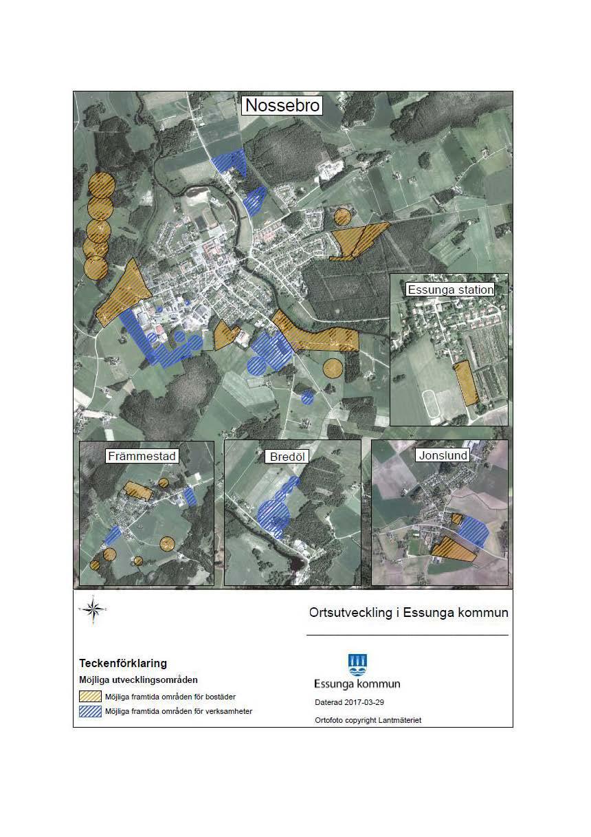 Ortsutveckling i Essunga kommun Teckenförklaring Möjliga utvecklingsområden ~ Möjliga framtida områden för