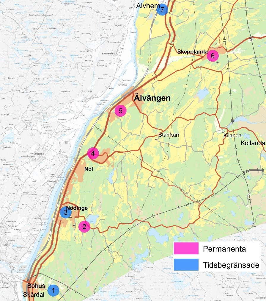 Här bygger vi 1. Bohus, Jennylund tidsbegränsade 2. Nödinge, Pernillas väg permanenta 3. Nödinge, bobollplan tidsbegränsade 4.