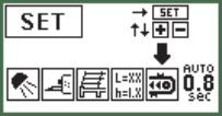 POWER CONTROL - TYRNING ET-funktioner Med tangenten I/O kan man hoppa mellan de enskilda set-funktionerna. 1. Lastningsutrymme belysning Urvalspilen belysning.