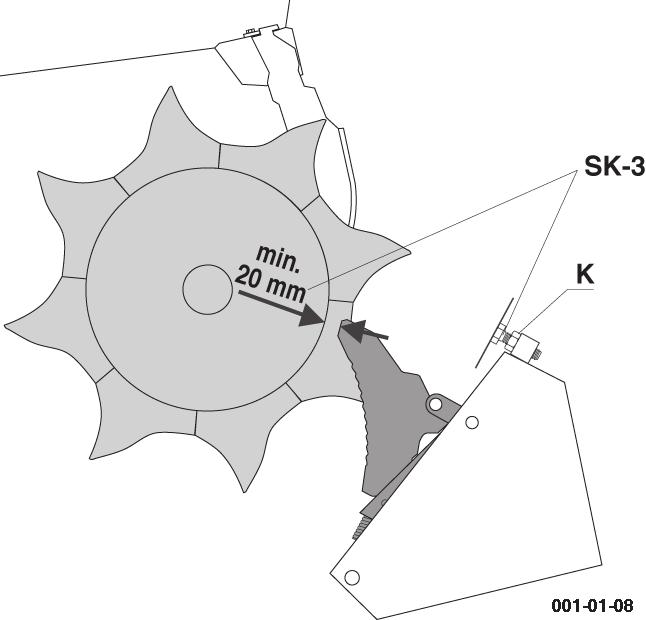 Kontrollera avståndet (10 mm)