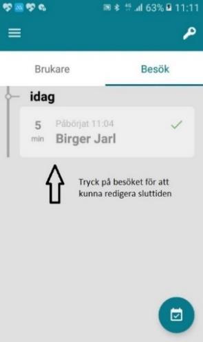 9. Justera tider hos din kund, exempel bomtid Bomtid är när