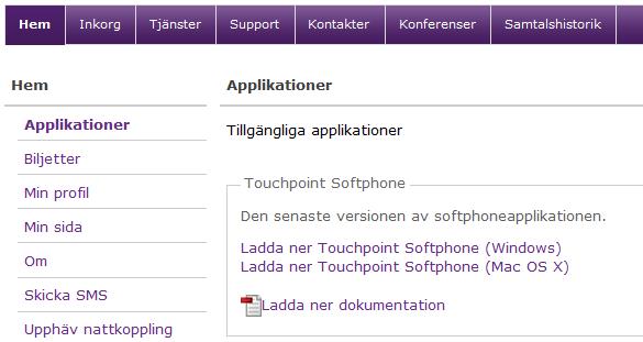 Applikationer Under Hem och valet Applikationer skickar du SMS till din mobil.