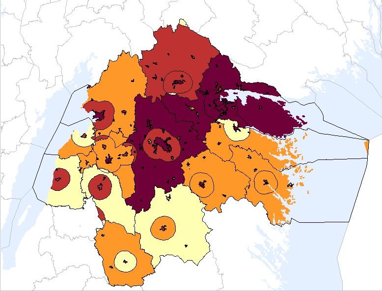 Källa: Bearbetningar SCB, övrig geodata SCB Sammanfattningsvis: Bilden är komplex med både