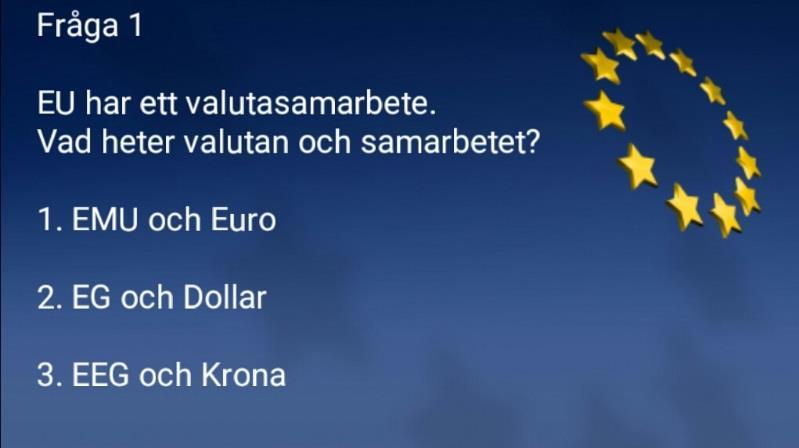 Övningsmaterial Övningsmaterialet är uppdelat i delarna EU, FN och Norden och varje del är i sin tur uppdelad i Frågor och Uppgifter.