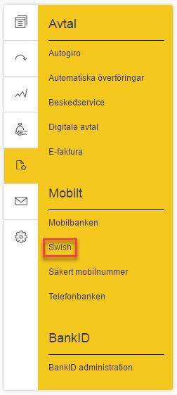 Ansluta dig till Swish Här följer en kort guide för hur du ansluter dig till tjänsten Swish i Internetbanken och installerar det i din mobiltelefon/surfplatta. 1.