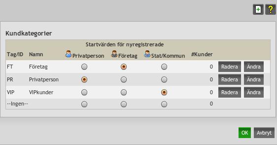 2: Skapa och redigera kundkategori 3: