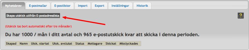 9.3. E-POSTUTSKICK 27 november 2017 9.3 E-postutskick Nyhetsbrevsmodulen hittar du under Kundregister i vänstermenyn. 1 Fliken Nyhetsbrev Under den här fliken skickar du ut nyhetsbreven.