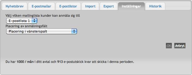 9.3. E-POSTUTSKICK 27 november 2017 Du måste också välja vilket format du vill exportera till, och då kan du välja format som är lämplig till olika externa nyhetsbrevstjänster.