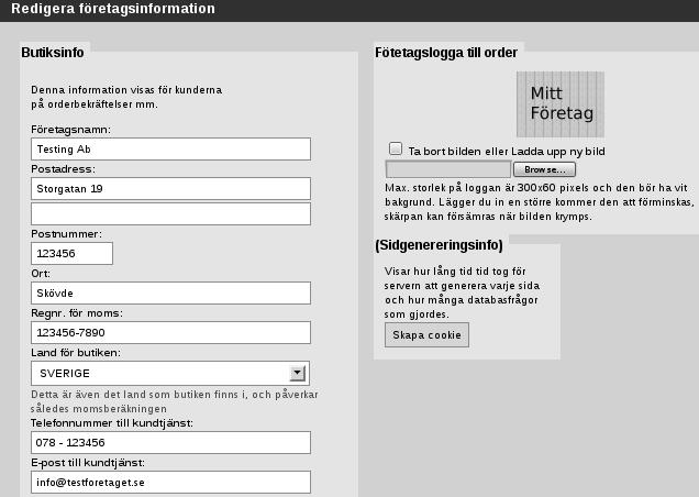 27 november 2017 KAPITEL 5 GENERELLA INSTÄLLNINGAR 5.1 Företagsinformation Figur 5.