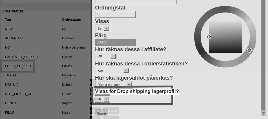 Detta gör att en order satt till Fullt levererad inte längre dyker upp i översikten för de artiklar du bör beställa hem. Se (7.