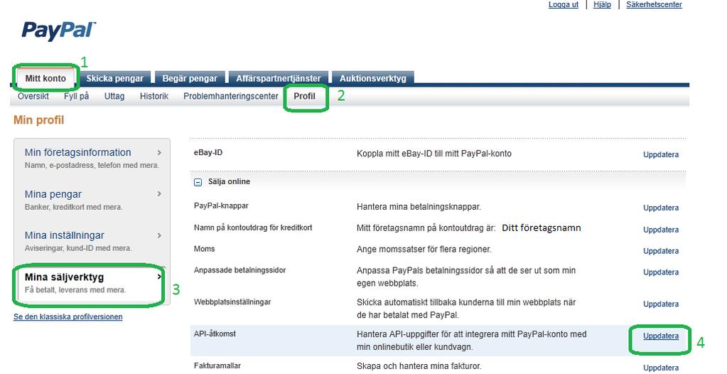 7.4. INSTÄLLNINGAR: BETALSÄTT 27 november 2017 Skapa sedan ett