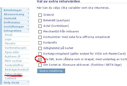 7.4. INSTÄLLNINGAR: BETALSÄTT 27 november 2017 En inställning