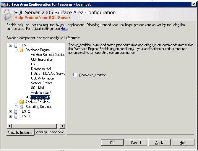 Sid 3 av 3 SQL Server 2005 I Microsoft SQL Server 2005 är funktionen xp_cmdshell som vi använder vid säkerhetskopiering avaktiverad som standard.