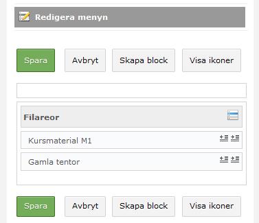 Flexibel meny Via en flexibel meny kan lärare och administratörer skapa en menystruktur som består av menyblock och funktioner i valfri ordning.